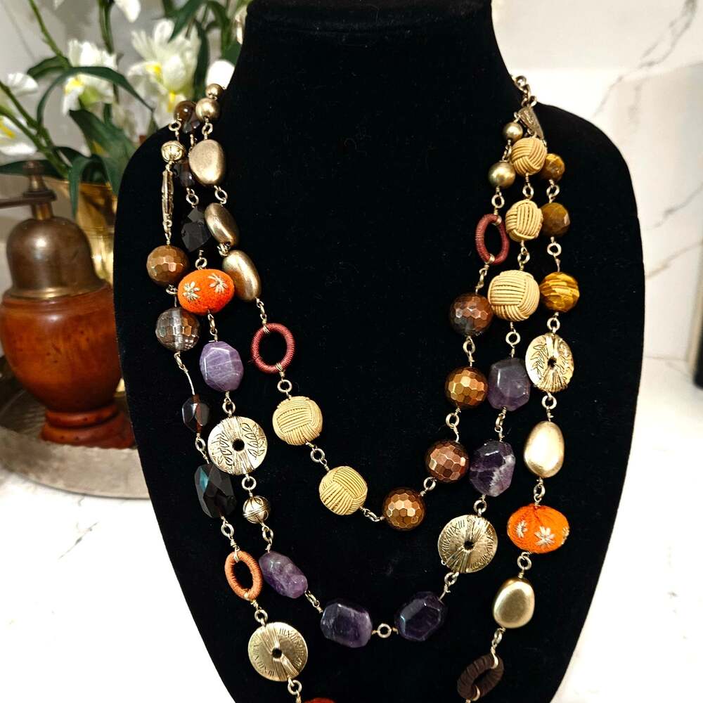 Sigrid Olsen Multi-Strand Statement Necklace with Different Style Beads